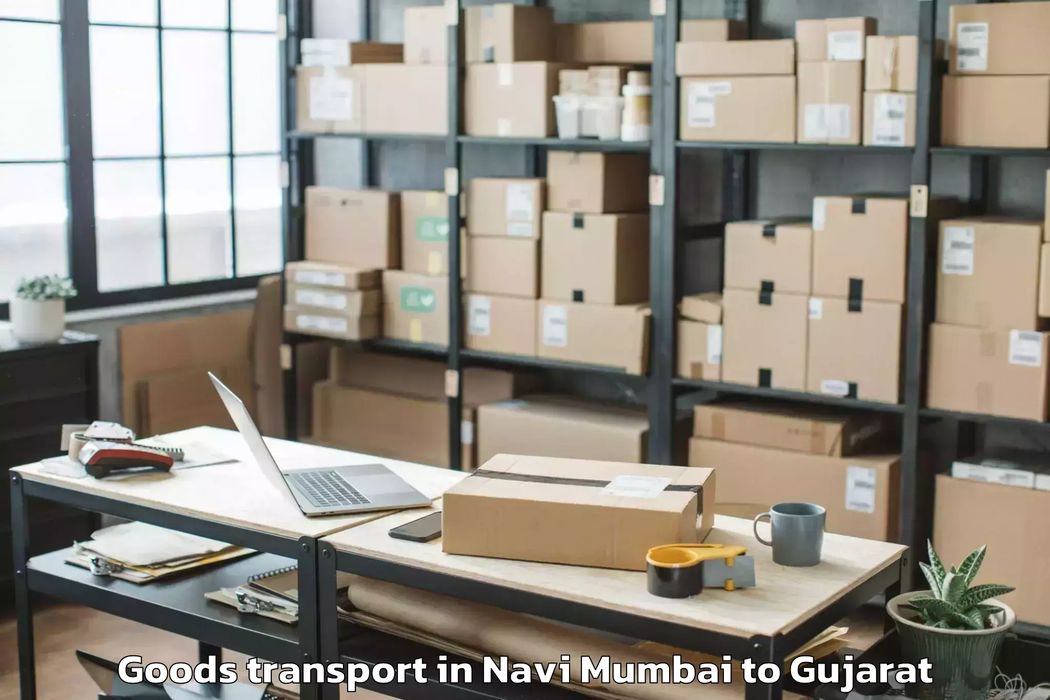 Quality Navi Mumbai to Khambhalia Goods Transport